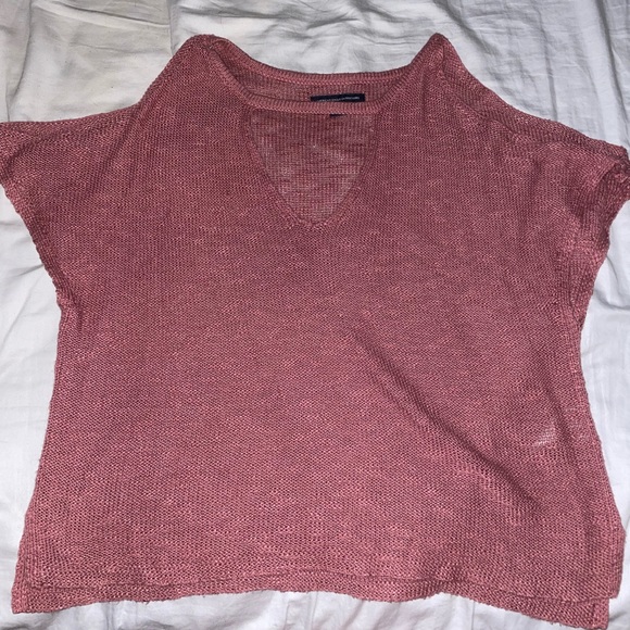 American Eagle pink cut out tee. Women’s size XXS. - Picture 1 of 3